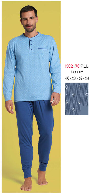 ART. KC2170 PLU- pigiama uomo m/l 100% cotone kc2170 plu - Fratelli Parenti